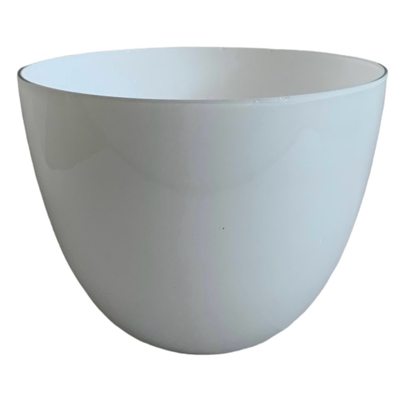 Large Vintage BOWL White Glass Decorative Bowl Deep Bowl for Home Decor - Picture 4 of 5